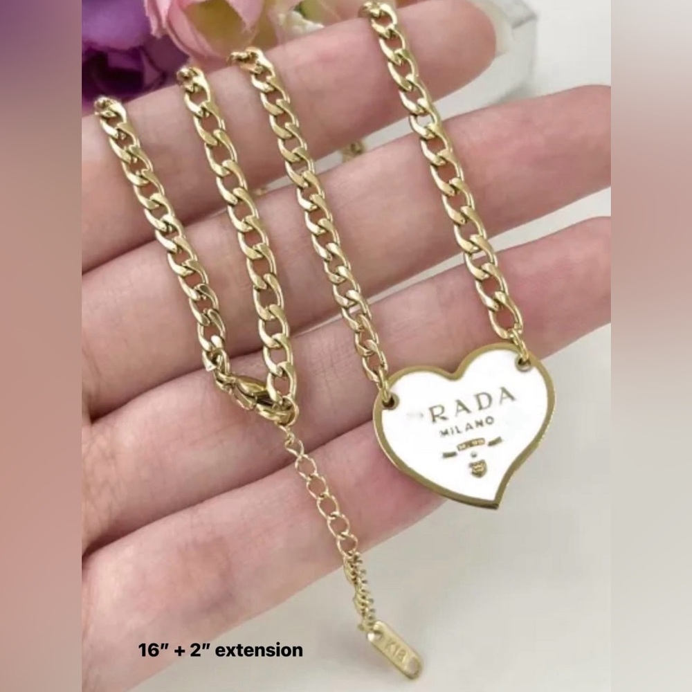 White Heart Necklace